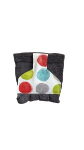 Hand towel to hang on a kitchen or AGA rail. Fastened with a magnetic popper. Towel charcoal grey.