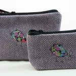 Purple Herringbone Wool Pencil/Makeup Case - Image 3