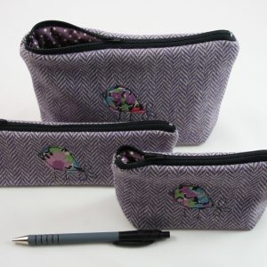 Purple Herringbone Wool